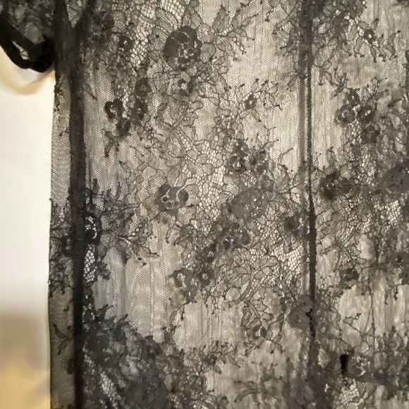 Xhilaration Black Sheer Lace Midi Dress XS Floral Mesh Overlay - Picture 4 of 10